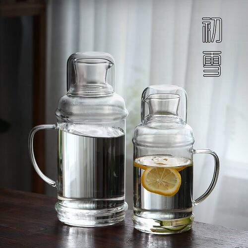 透明玻璃壶大容量冷水杯复古冷水壶大号2L耐高温凉水壶高颜值水壶