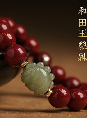 朱砂手串本命年生肖虎2021新款男女士高档实用的礼物貔貅情侣手链