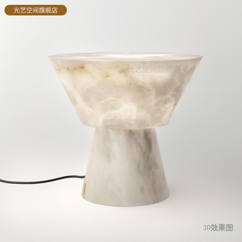 西班牙云石全铜台灯客厅卧室设计师样板房别墅书房工程前台吧台灯