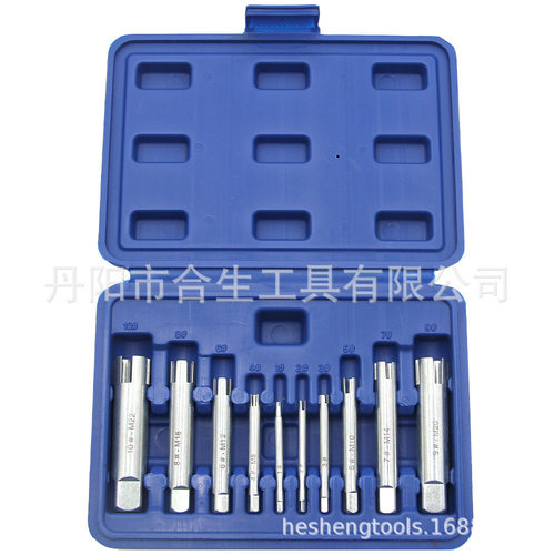 10pc断头丝锥取出器M4-M22手用取丝器断丝攻反牙丝锥工具套装