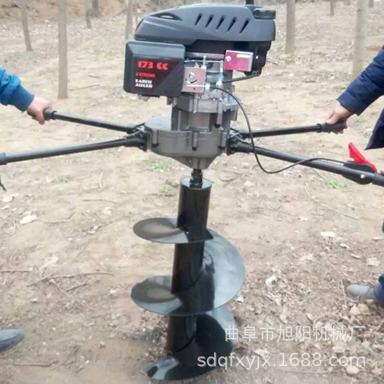 小型电线杆挖坑机栽树植树汽油地钻打孔机四冲程果园农用施肥机