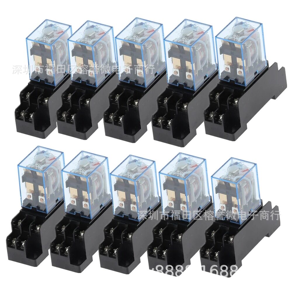 10PCSLY2NJJQX-13F小型中间继电器AC220V12VLY2N-J8脚10A