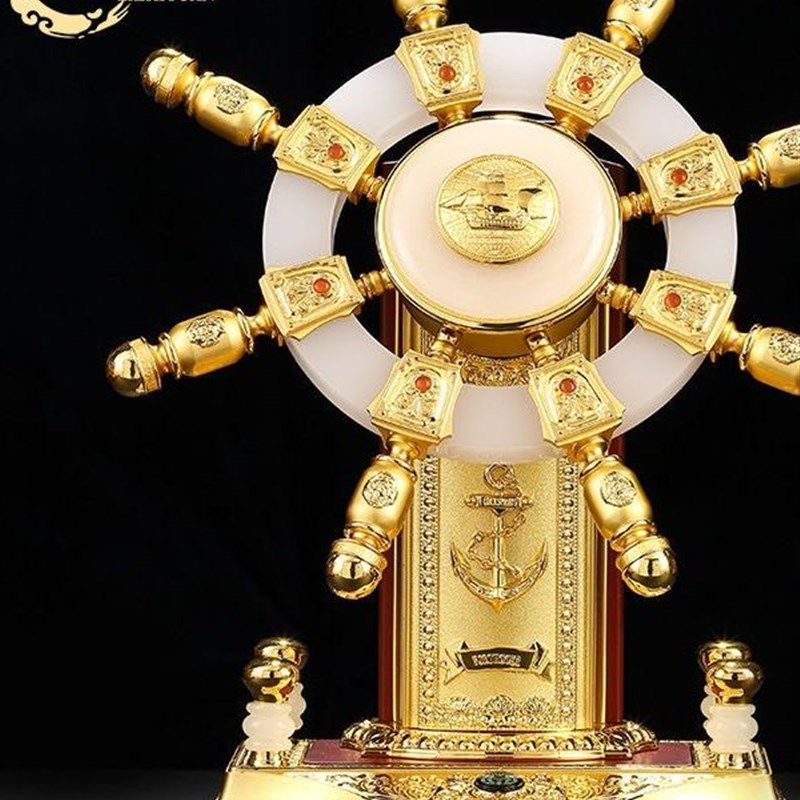 德国品质b礼之源舵手摆件 领航舵轮工艺品办公桌摆设 商务乔迁开