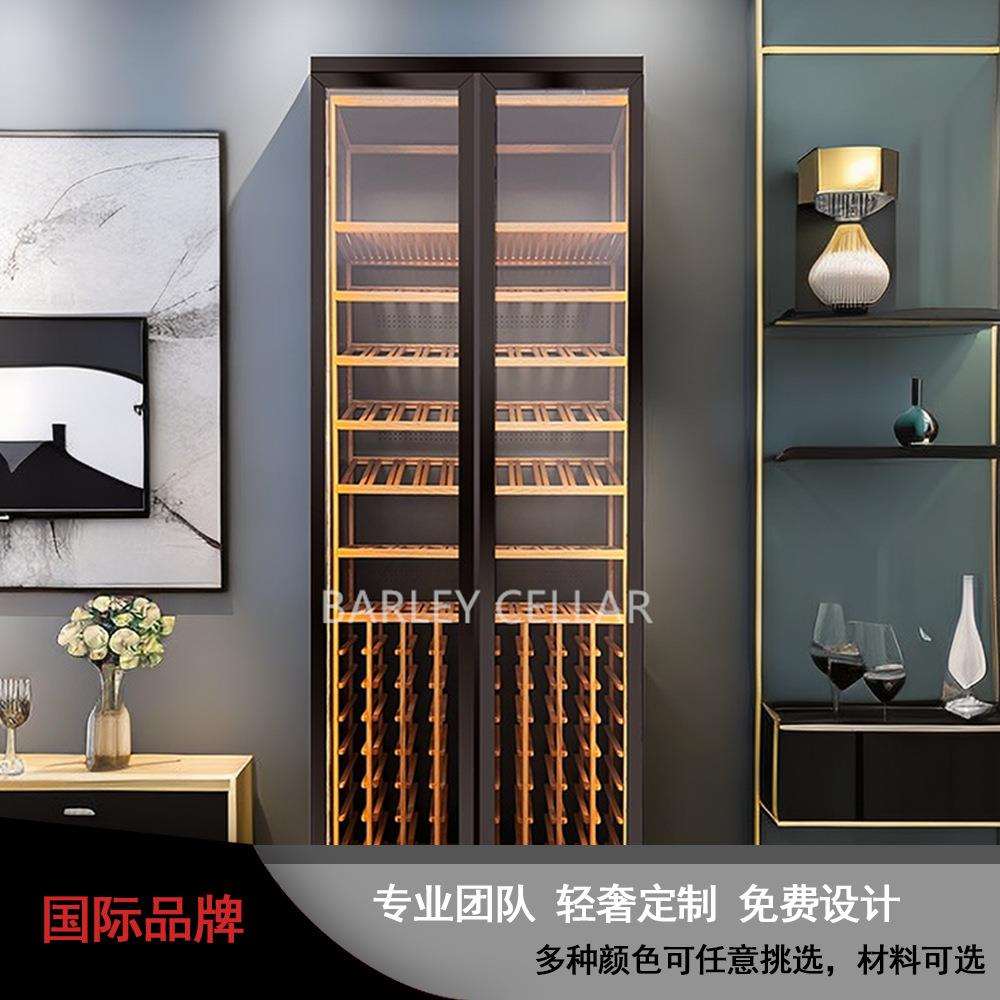 不锈钢展示柜恒温红酒柜带灯玻璃酒柜酒架温控收纳酒瓶商用酒柜