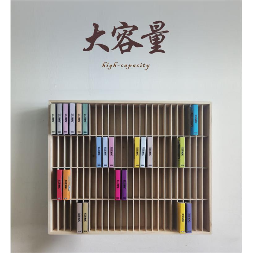 磁带实木收纳架多格简约收藏卡带木盒珍藏收纳盒置物架收纳盒挂墙