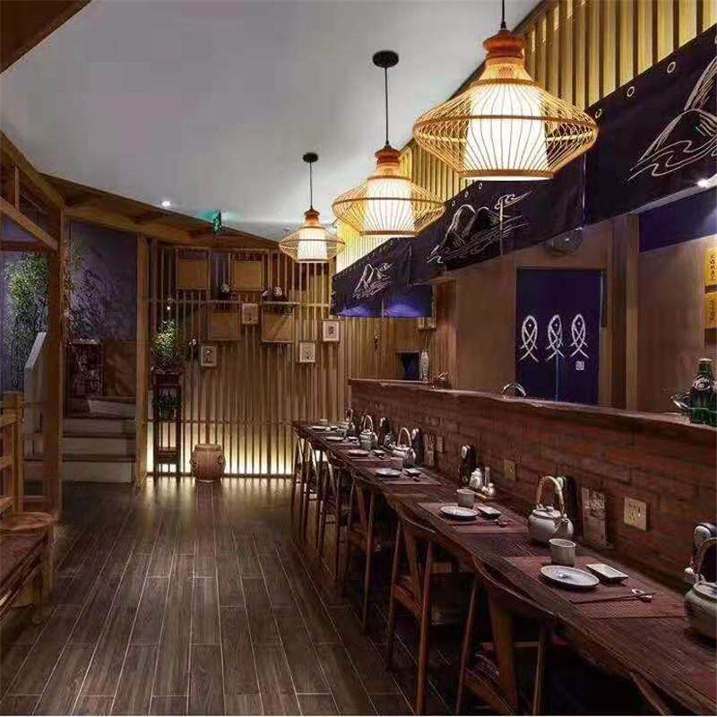 新中式手工编织竹吊灯厂家直销餐厅客栈民宿客厅原生态艺术造型灯