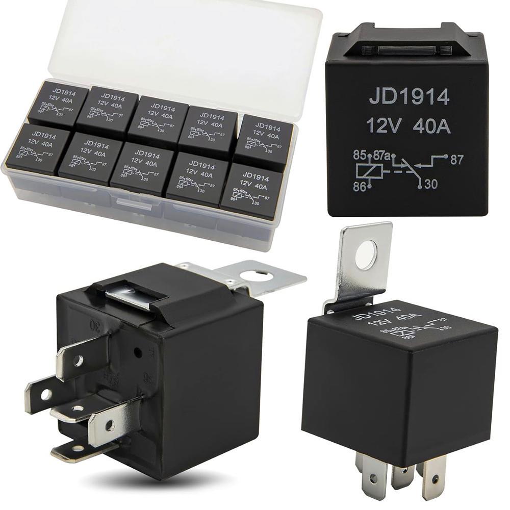 厂家货源10件装30/40AMP防水5针12V继电器开关JD1914汽车继电器
