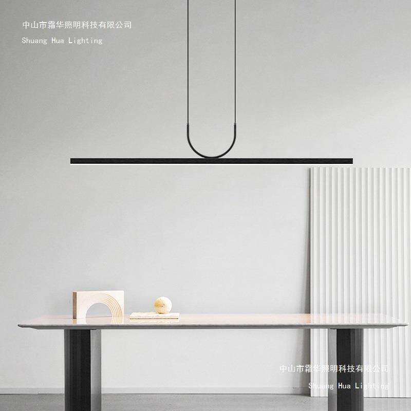 长条设计师餐厅吊灯新款现代简约餐桌灯意式极简家装吧台一字吊灯