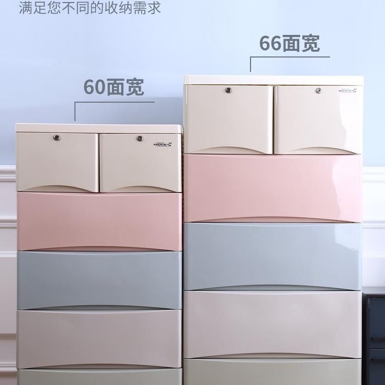 加厚特大号抽屉式塑料收纳柜儿童衣柜宝宝整理箱多层储物柜五斗柜