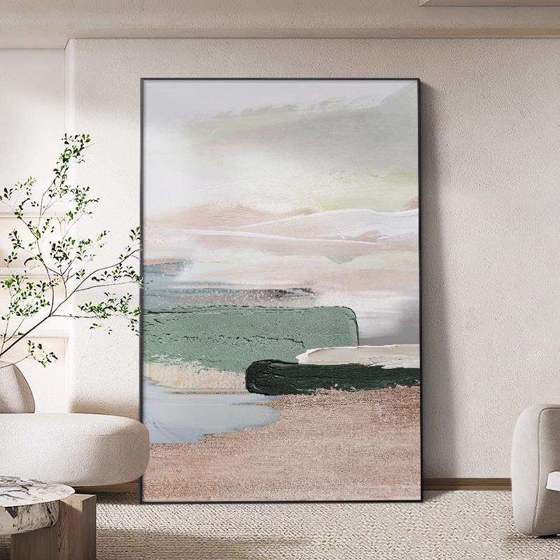 雪川抽象无框画实木内框客厅挂画大芬村装饰画玄关落地画立体壁画