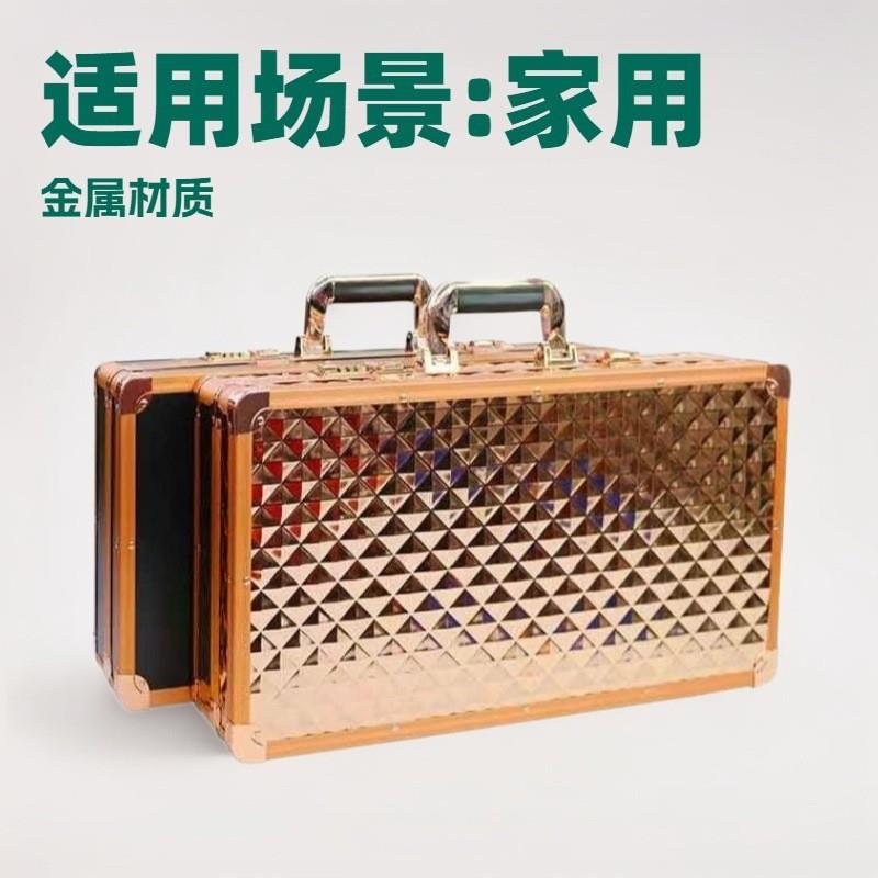 防震铝合金理发工具箱发型师用大容量铝合金密码锁手提箱收纳箱