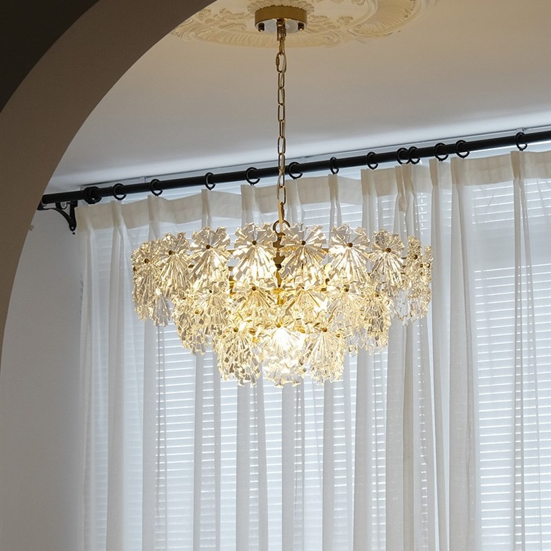 西早 意大利中古艺术水晶玻璃吊灯 现代法式N轻奢客厅餐厅卧室吊