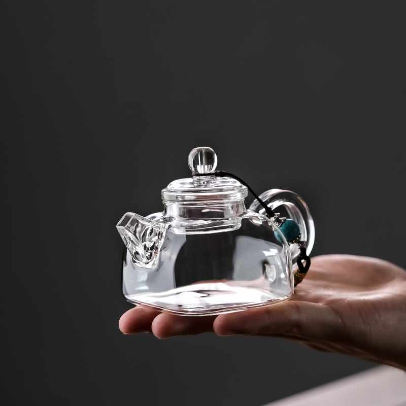 迷你泡茶玻璃小茶壶一人用小容量过滤四J方绿茶专S用对嘴喝功夫茶