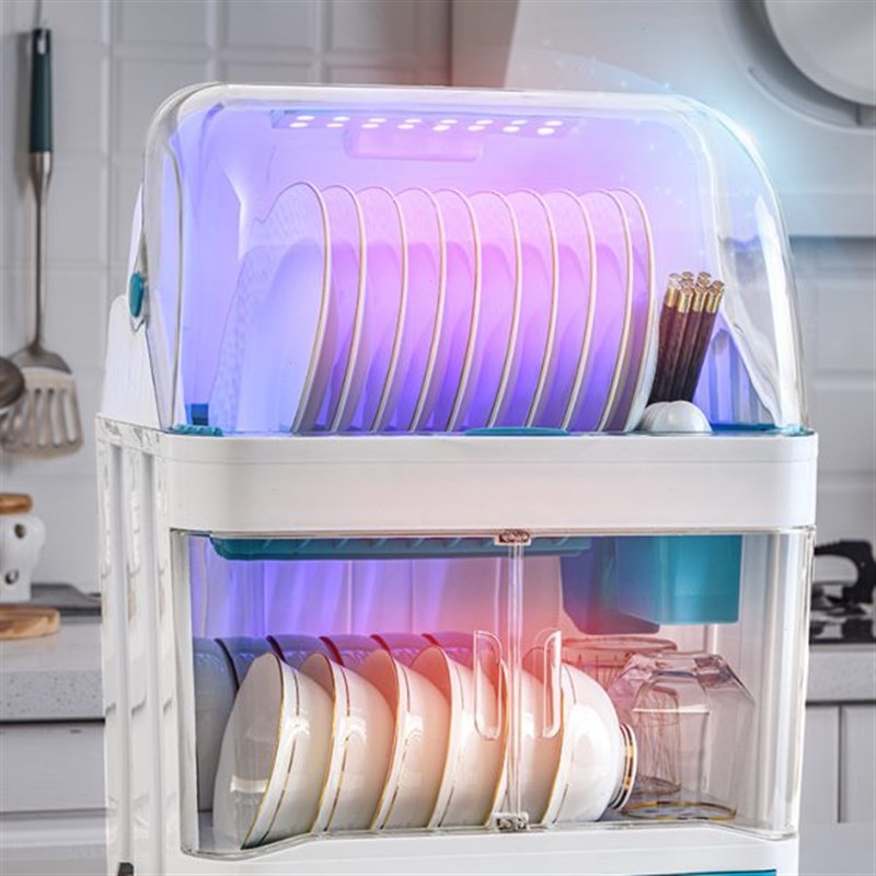 厨房碗架碗筷收纳盒带盖放餐具装碗箱碟盘K沥水置物架塑料碗柜家