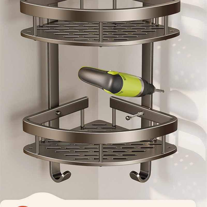 打孔安装浴室置物架卫生间三角z淋浴房架子墙壁挂式厕所收纳洗澡