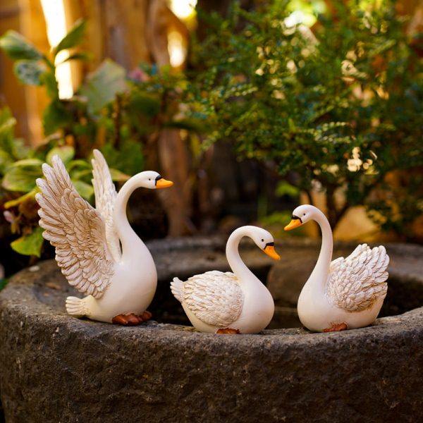 天鹅摆件花园庭院假山流水鱼池造景家居幼儿园民宿布置装饰品礼物,家居饰品,户外/庭院摆件,淘宝优惠券,粉丝福利购,淘宝优惠卷