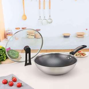 炒锅不粘锅家用轻炒锅家用不粘锅304锅炒锅可立盖炒菜锅已开锅