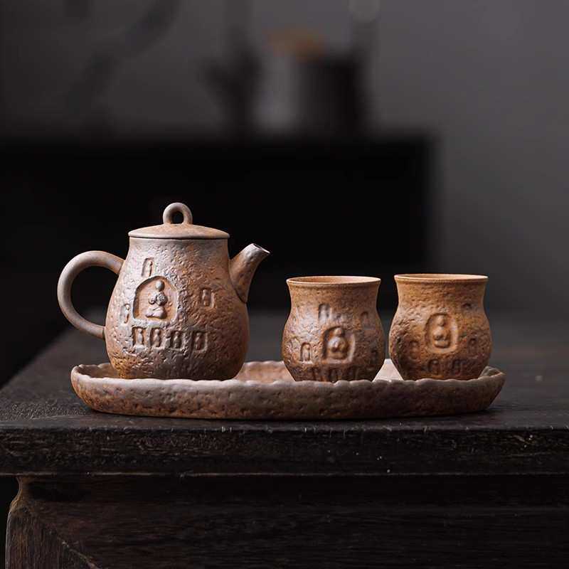 复古诧寂风手作老岩泥茶具小套装模型制作工具/辅料耗