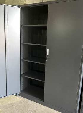 钢材文件柜办公室黑色置物柜带锁储物档案柜工具收纳抽屉柜资料柜