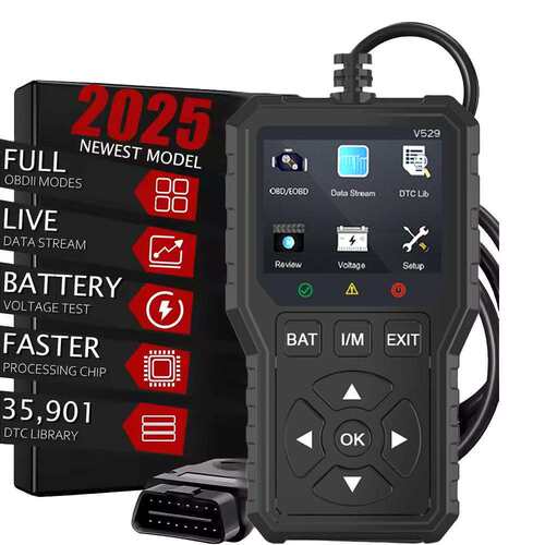 V529 OBD2实时数据扫描仪OBDII诊断代码读取器用于发动机检查读取