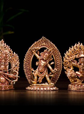 铜三全鎏铜像宁玛金根室内家用像 本铜像摆件5寸现代尼泊尔铜像
