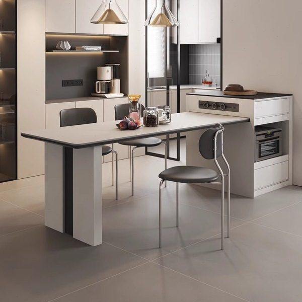 意式极简岩板岛台餐桌一体可伸缩家用餐厅可放微波炉倒台餐桌一体,住宅家具,岛台餐桌,淘宝优惠券,粉丝福利购,淘宝优惠卷