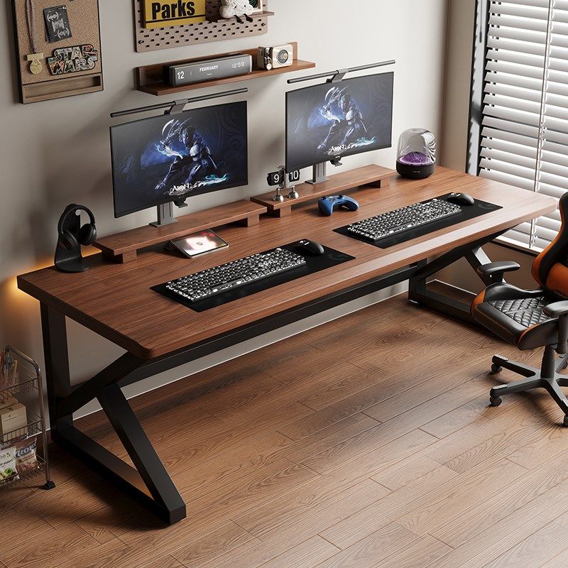 实木大板双人电脑桌台式卧室家用办公桌大长书桌工作台两人电竞桌,住宅家具,电脑桌,淘宝优惠券,粉丝福利购,淘宝优惠卷
