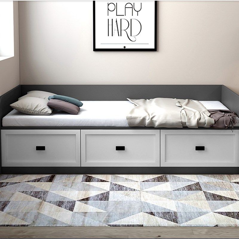 北欧简约小户型卧室单人床 实木现代板式储物收纳床家用1.2米儿童,住宅家具,板式床,淘宝优惠券,粉丝福利购,淘宝优惠卷