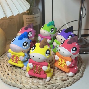 龙年石膏娃娃涂色大号白胚儿童diy手工涂鸦存钱罐龙宝宝新年摆件