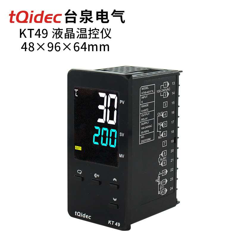 台泉电气tqidec液晶温控器KT49多种输入PID温控表智能LCD温控仪