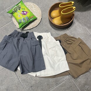夏款 短裤 中裤 五分裤 休闲速干 110 男童女童宽松韩版 150大口袋工装