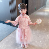 儿童演出服套装 公主裙古装 网纱裙 古风超仙民国风唐装 汉服女童夏款