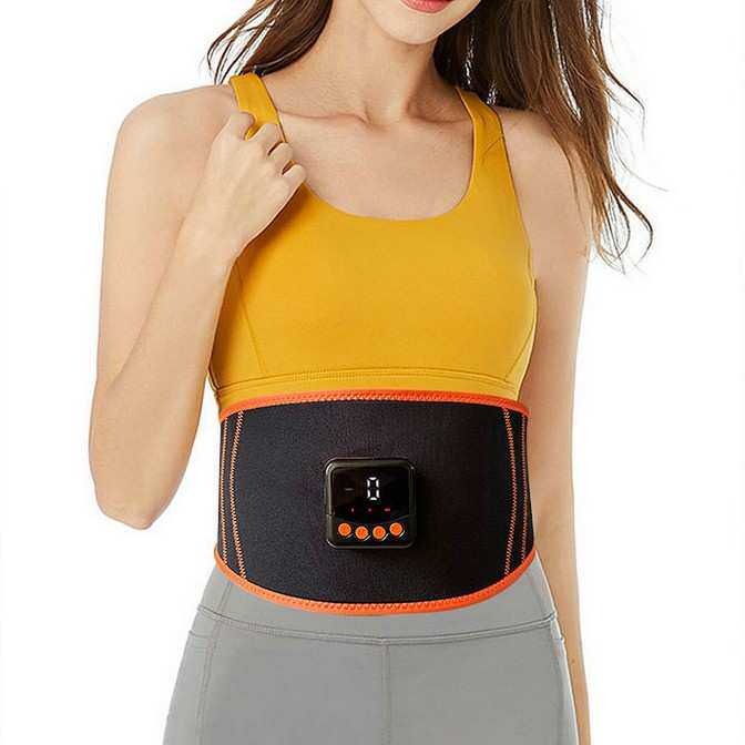 EMS塑形美体按摩腰带健身器材腹部健腹贴加热震动按摩器瘦腰发热