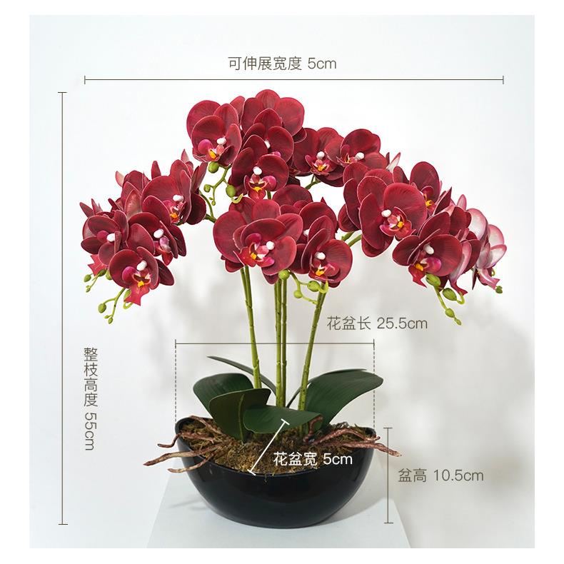 热卖款蝴蝶兰大盆假花摆件客厅装饰花盆景摆设高级感仿真花蝴蝶兰