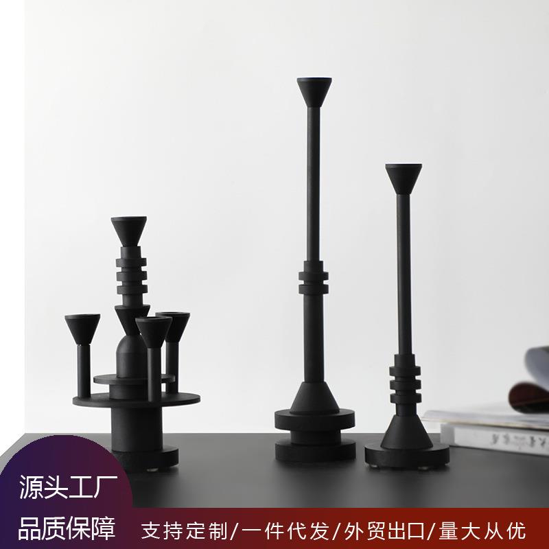 欧式古典风创意别墅教堂装饰烛台 样板房酒店装饰铁艺烛台摆件