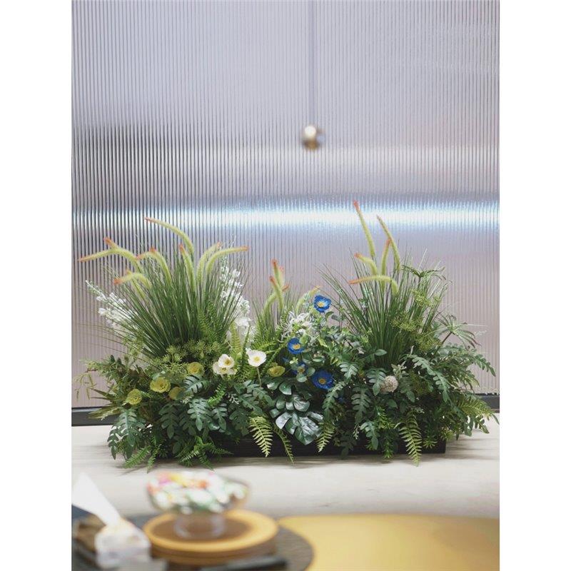 大型仿真植物蕨叶狗尾巴芦苇墙角造景花艺室内橱窗店铺装饰摆件
