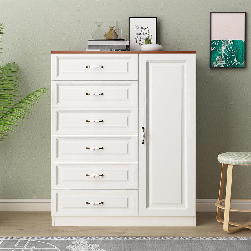 斗柜收纳柜简约现代五斗柜实木客厅简约六斗橱卧室白色抽屉储物柜
