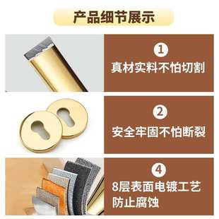 卧室分体锁金色室内房门锁铜芯磁吸静音门把手执手锁轻奢法式门锁