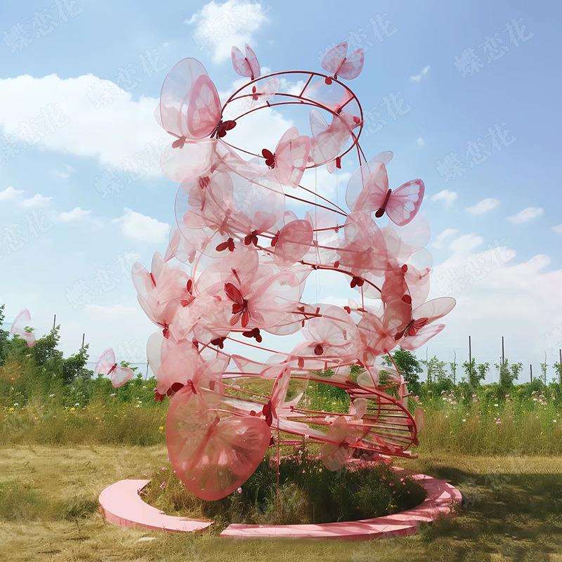 户外艺术雕塑美陈 亚克力蝴蝶摆件 商场橱窗场景立体艺术空间装置