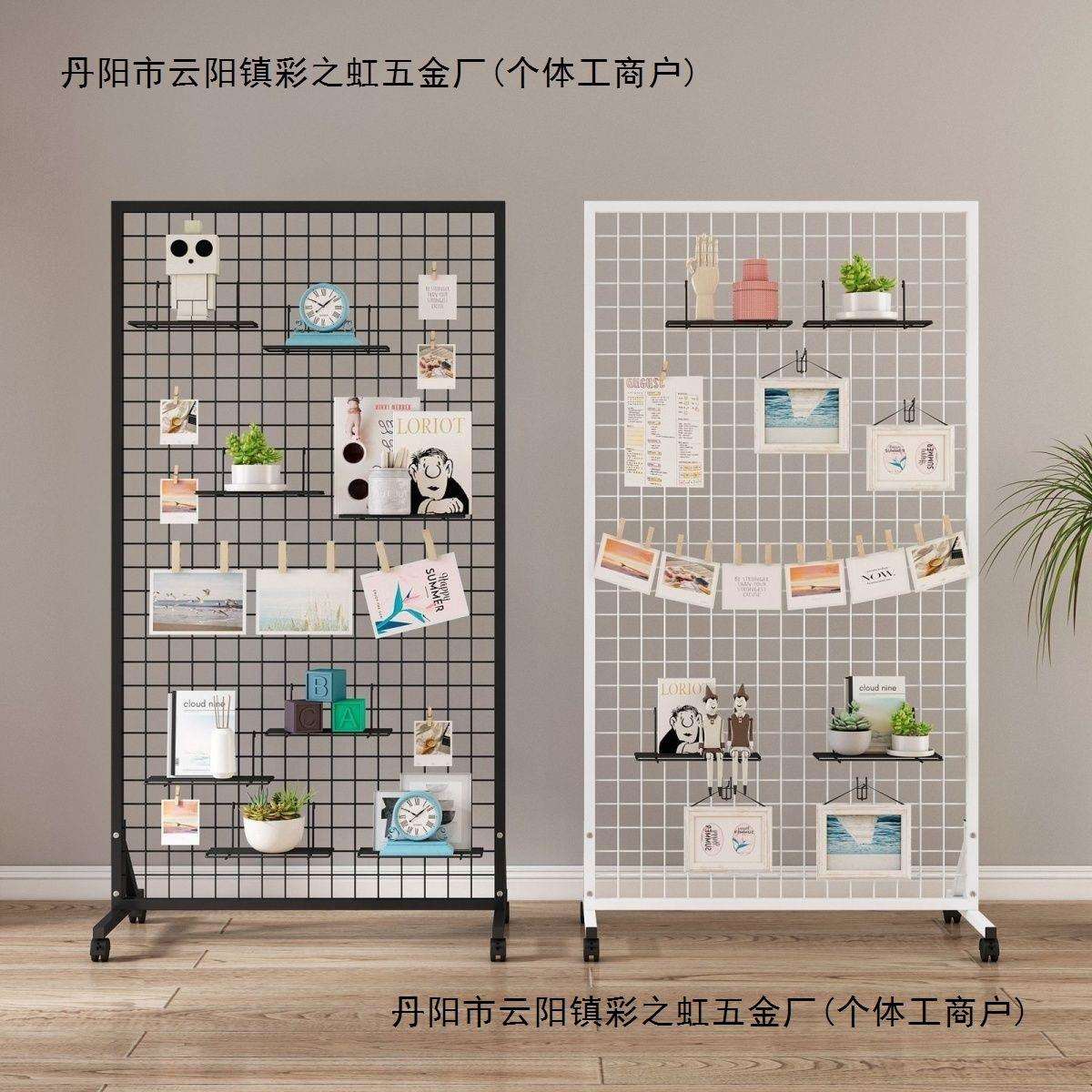 铁丝网格货架落地铁艺网片网架展会超市双面展示架地摊收纳置物架