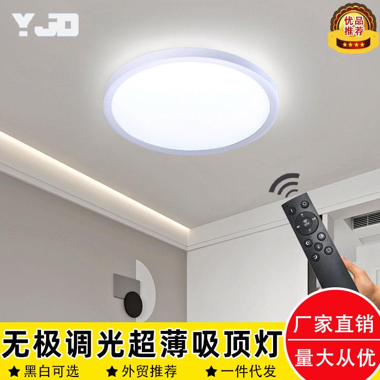 LED无极调光超薄圆形面板灯酒店工程明装办公照明卧室客厅吸顶灯