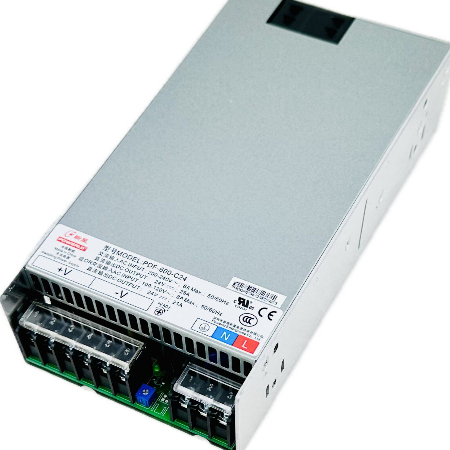 普德新星电源PDF-600-C24输出24V开关电源PFC电源