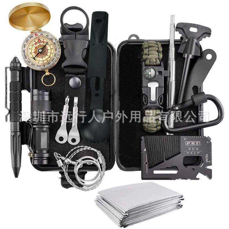 户外求生工具套装多功能野外露营生存装备用品Camping车载应急盒