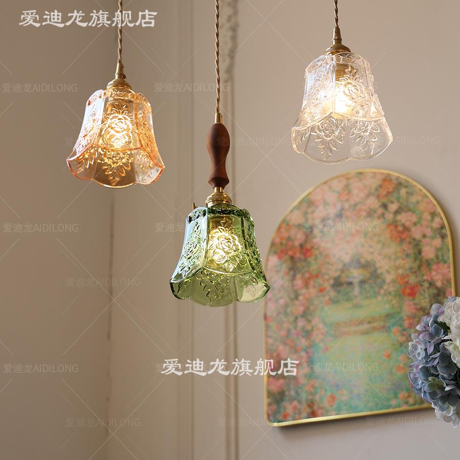 法式雕花玻璃吊灯玄关过道床头餐厅吧台日式北欧现代简约小吊灯