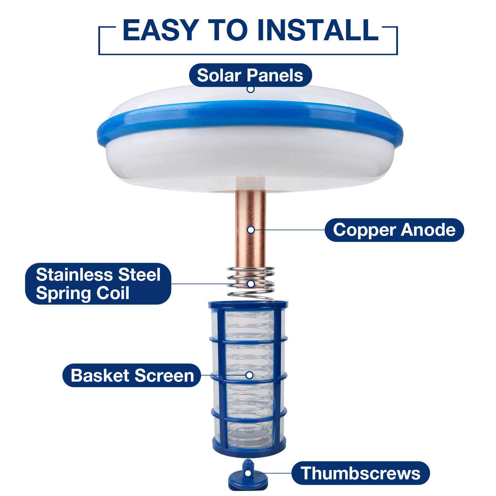 Solar pool ionizer太阳能光伏家用泳池水净化器铜银离子水处理器