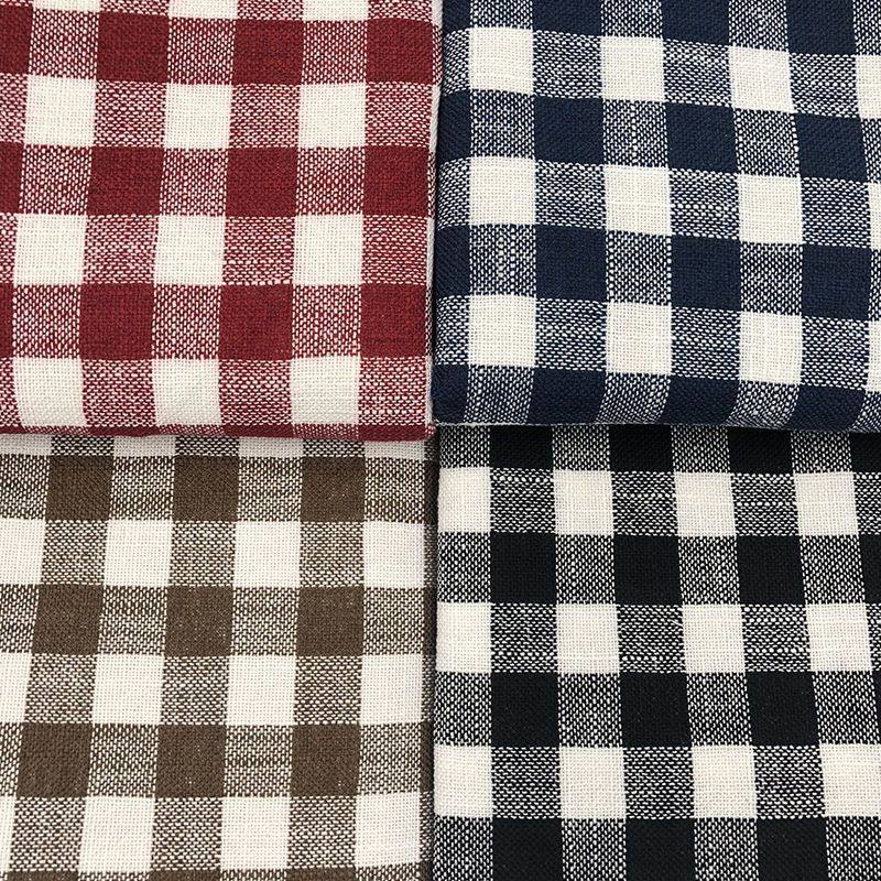 经典格子布料粗麻布沙发套布料抱枕坐垫布桌布野餐布黑白格子布料