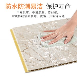 厂家直销快装墙面护墙板 竹木纤维石塑PVC墙板 装修吊顶装饰板E18