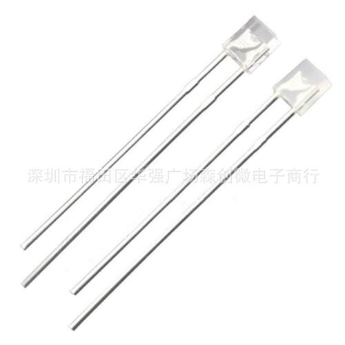 透明/雾状 2*3*4MM 红蓝双色指示灯 234方形三脚直插式led灯珠