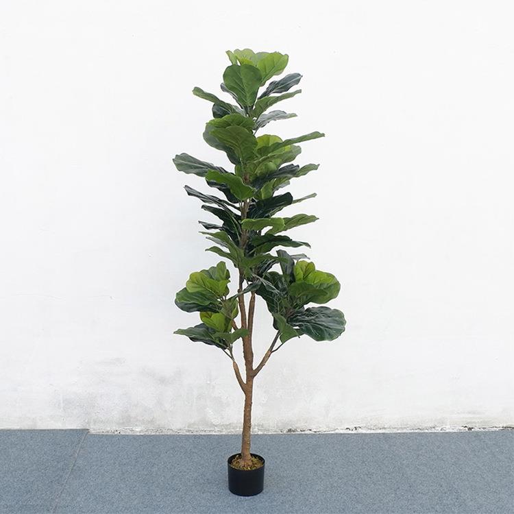 仿真绿植琴叶榕客厅室内榕树仿真花假树盆景落地造景盆栽摆件植物