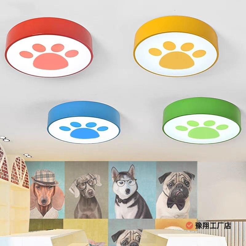 宠物店led狗爪吸顶灯脚印造型灯骨头脚丫吊灯幼儿园卧室书房灯饰